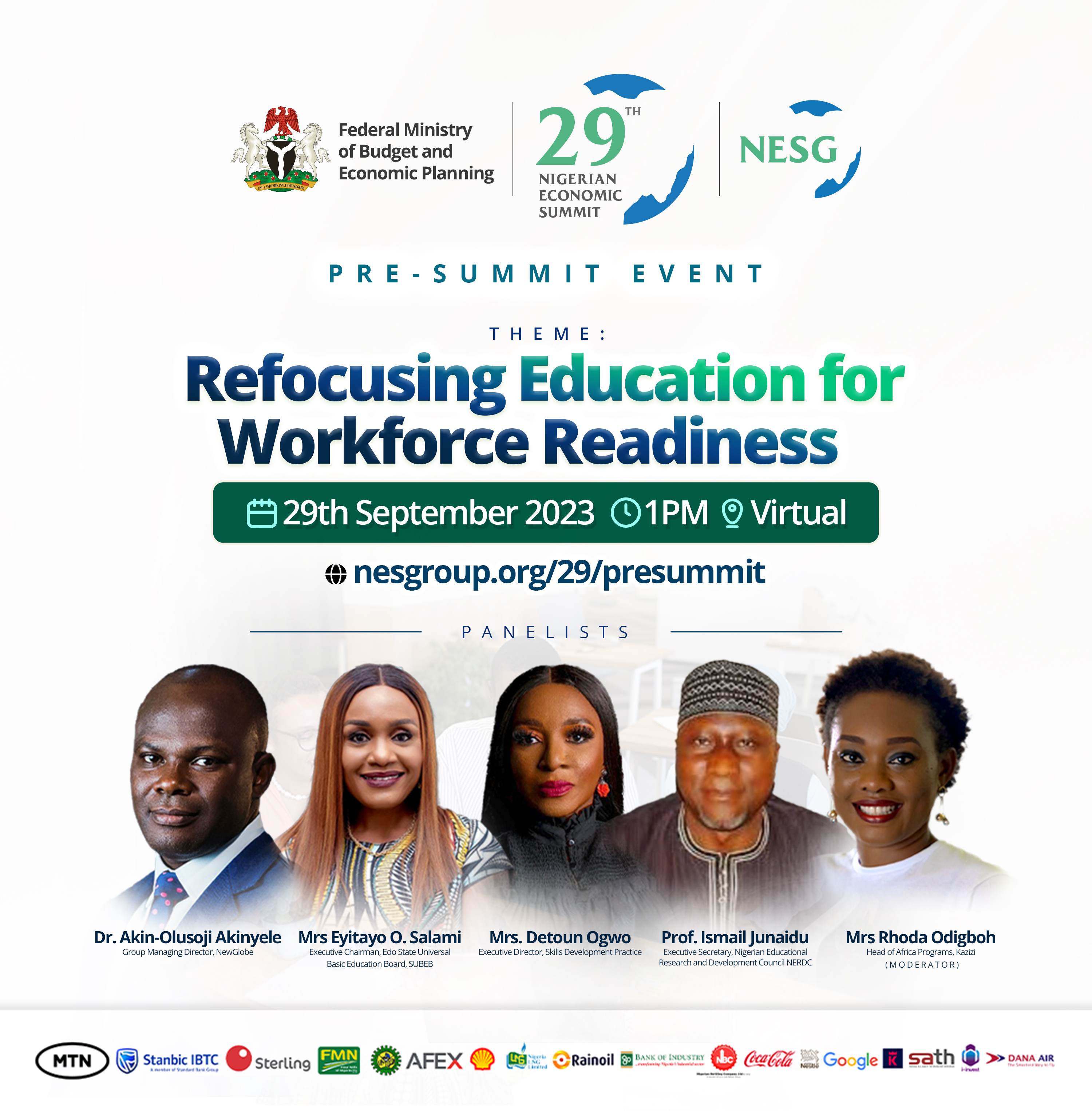 NESG Holds Pre NES29 Summit Webinar on Refocusing Nigeria's Education System for Workforce Readiness